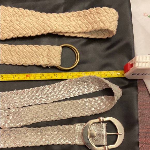 Vintage Elegant Cream and Silver Braided Belt Set - Picture 13 of 16